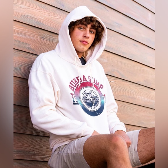 Bubba Gump Cream Hoodie, Size Large - Picture 5 of 5